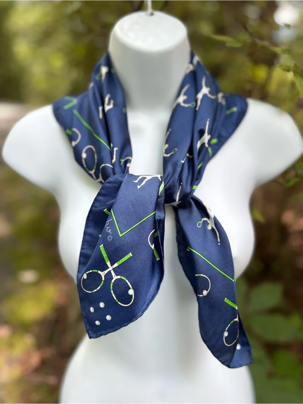 Vintage Echo Tennis Motif  Scarf